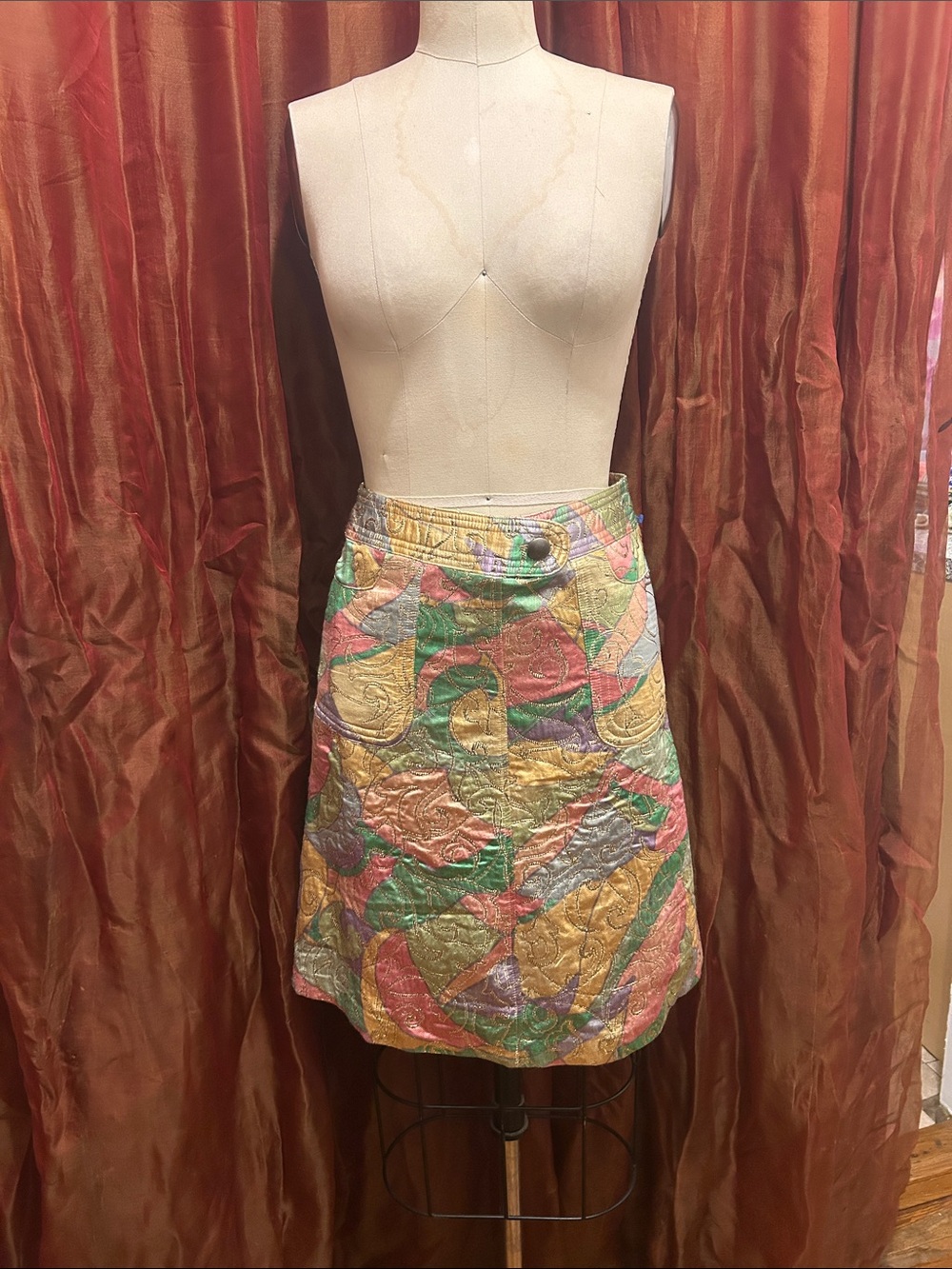 PAUL &JOE  Patchwork Quilted A-Line mini Skirt - Multicolor